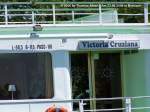 klassische Bauart/8288/weitere-fotos-victoria-cruziana-1960-- Weitere Fotos: 'VICTORIA CRUZIANA' (1960) - Lnge, Breite und Passagierzahl steht am Schiff