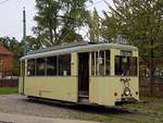 Die ehemalige DÜWAG aus Düsseldorf mit der Nr. 389 vom Baujahr 1951 im Hannoverschem Straßenbahn-Museum.
