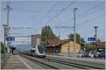 Der TGV Lyria 4411 ist als Leerfahrt in Schüpfen nach Bern unterwegs.