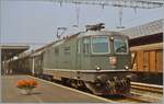Die SBB Re 4/4 II 11162 hält mit ihrem Regionalzug nach Arth Goldau in Wohlen kurz an. Neben der Lok sind natürlich besonders die damals im Regionalzugverkehr eingesetzten Wagen von Interesse und, ganz selbstverständlich steht am Güterschuppen ein gedeckte Güterwagen zum verladen von Stückgüter, dank RIV EUROP konnten damals alle Wagen der teilnehmenden Bahnen freizügig verwendet werden. 

25. Juli 1984